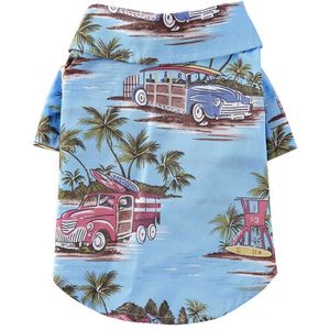 Casual Pet Travel Shirt Zomer Hond Kleding Strand Huisdier T-shirt Leuke Gedrukt Hawaii Strand Bloemen Korte Mouw Hond Kat Blouse