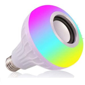 Luxe Bluetooth Speaker Smart Led Muziek Lamp Luidsprekers E27 Rgb Licht 12W Afstandsbediening Boombox Kleurrijke Led Speaker