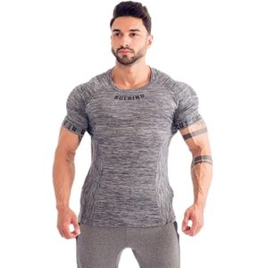 Korte Mouwen Sneldrogend T-shirt Herfst Stijl Raglanmouwen Casual Mode Kleding Slim Fit Elasticiteit Mannelijke Fitness Tees Tops