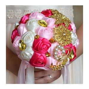 30 Kleuren Sparkle Crystal Kralen Bruiloft Bloemen Boeket Bruidsmeisje Bruid Bridal Broche Boeket Buque De Noiva