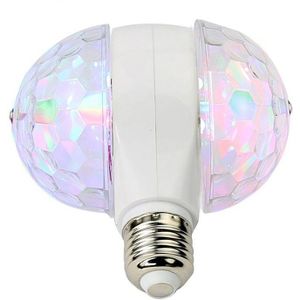 6W E27 Roterende Led Strobe Lamp Multicolor Crystal Stage Light Dual Head Stage Disco Lamp Voor Christmas Party Halloween verjaardag