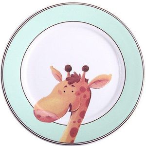 8 Inch Cartoon Ronde Keramische Plaat Kinderen Porselein Servies Westerse Stijl Steak Fruit Dessert Noten Lade Snack Gerechten Plaat