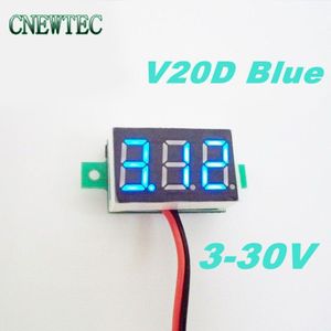 V20D 10 stks/partij 3 V ~ 30 V DC Digital Display Voltmeter Drie Bit Blauw 0.36 ""LED Voltage Meter