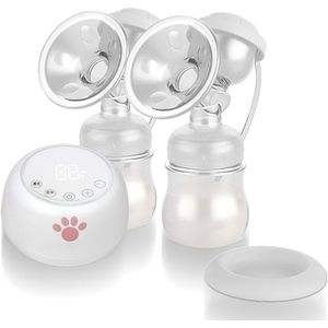 Elektrische Borstkolf Krachtige Zuigkracht Baby Borstvoeding Usb Borstkolven Met Twee Flessen Moedermelk Accessoires