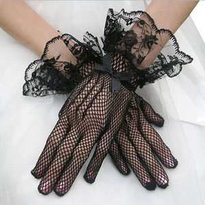 Vrouwen Mode Accessoires Zwart Wit Fingered Handschoenen Lady Meisjes Avondfeest Prom Kant Handschoenen Bruid Pols Wanten