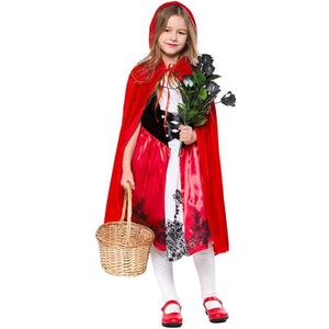 Roodkapje kid Kostuum Kinderen meisje Halloween Party Cosplay kostuum Jurk mantel Stage performance pak