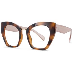 54045 Oversized Cat Eye Anti Blauw Licht Brilmonturen Luipaard Vrouwen Mode Computer Brillen