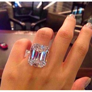 Grote Witte Geometrische Stenen Ring Vrouwelijke Zilver Kleur Engagement Ring Vintage Party Trouwringen Voor Vrouwen