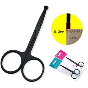 1Pc Zwart Rvs Makeup Schaar Neus Haar Kleine Schaar Afgeronde Wenkbrauw Wimpers Epilator Haar Persoonlijke Verzorging Gereedschap
