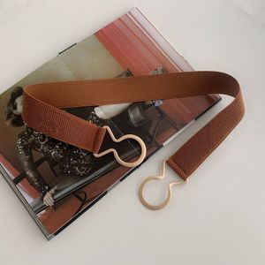 Goud Ronde Gesp Elastische Brede Vrouwen Riem Mode Wit Zwart Stretch Vrouwelijke Taille Riem Dames Jas Jurk Tailleband