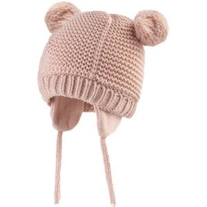 Baby Winter Warme Muts Peuter Effen Kleur Leuke Gebreide Muts Kinderen Beanie Cap Oorklep Oor Bescherming Motorkap Voor 12-24 Maanden Baby