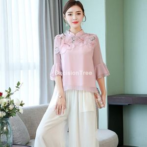 Traditionele Chinese Kleding Cheongsam Shirts Vrouw Cheongsam Blouse Katoen Qipao Tops Cheongsam Top Chinese Jurk