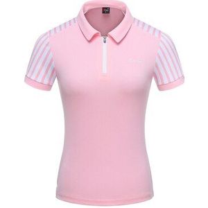 Vrouwen Gestreepte Slanke Golf Shirt Korte Mouw Tennis Sport T-shirt Dames Droog Fit Ademende Sportkleding Golf Wear D0696
