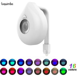 Coquimbo 16 Kleuren Motion Sensor Wc Licht Battery Operated Backlight Voor Toiletpot Geschikt Voor Elke Wc Badkamer Nachtlampje