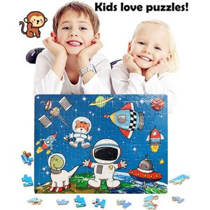 Kids Puzzels Leeftijd 3-8 | 60 Stuk Puzzels Voorschoolse Educatief Speelgoed Voor Peuters | Houten Puzzels speelgoed Set Van 4 Th