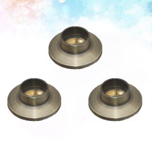 3Pcs Afneembare Rod End Ondersteunt Zinklegering Kast Pole Sockets Flens Staaf Houder Voor Thuis Closet Garderobe (Golden)