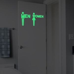 Creatieve Lichtgevende Mannen en Vrouwen Wc deur/muur Sticker Glow in The Dark Fluorescerende badkamer muurstickers voor Thuis decoratie