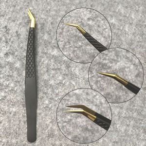 Eyelash Tweezers 3D Volume Anti-static Non-magnetic Curved Eyelash Extension Tweezer Fan Lash Eyebrow Makeup Tools