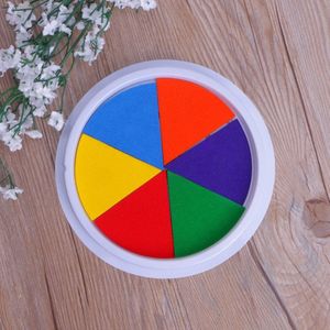 6 Kleuren Inkt Pad Stempel Diy Vinger Schilderen Craft Kaartmaken Grote Ronde Voor Kinderen Wxta