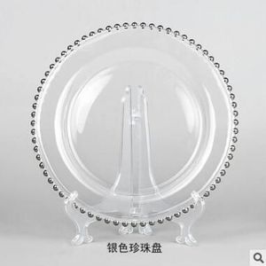 1pc 8/10/13 inch gold inlay lader platen ronde glas dessert gerechten borden sets voor wedding party serveren gerechten decor