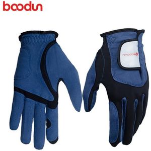 Boodun 1Pcs Ademende Microfiber Heren Golf Handschoenen Voor Links Of Rechts Golf Handschoen Blauw Sport Handschoen Golf accessoires