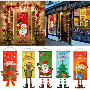 Vrolijk Kerstfeest Decoratieve Deur Banner Opknoping Ornamenten Kerst Decoraties Voor Huis Veranda Teken Outdoor