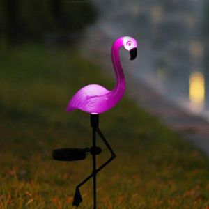 Solar Power Roze Flamingo Gazon Decor Tuin Stake Landschap Lamp Outdoor Light Home Decoratie Party Park Glow Gereedschap
