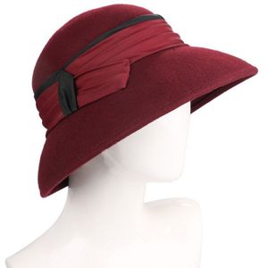 Sedancasesa Herfst Winter Vrouwelijke Fedora hoed handgemaakte Vlinder Europese Brede Rand Hoed Mode Engeland Wolvilt hoed FW186017