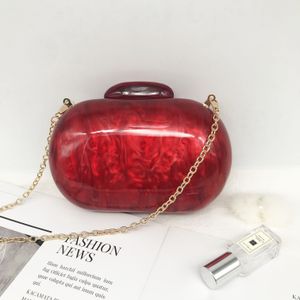 Ellips Acryl Zakken Leuke Koppelingen Koffie Handtas Avond Clutch Bag Wedding Party Portemonnees Persoonlijkheid Vrouwen Ketting Schoudertassen