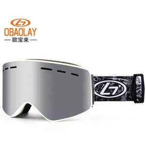 Ob Lai Stijl Magneet Ski Goggles Volwassen Dubbele Laag Anti-Fog Mannen En Vrouwen Cilindrische Magneet Skibril outdoor