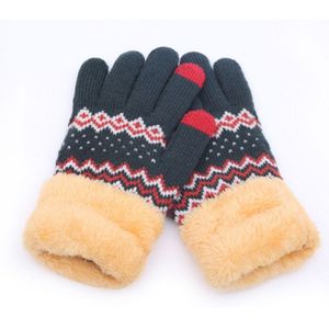Full vinger Jacquard Handschoenen Volwassen vrouw Mannen Handschoenen Dikke Knit Mittens Winter fuzzy Warme ST11