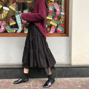 Boho Lange Rok Voor Vrouwen Rokken Harajuku Koreaanse Stijl Wit Zwart Maxi Rok Voor Tieners Hoge Taille Rok School Rokken