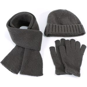 Muts Sjaal Handschoen Set 3 Stukken Voor Mannen En Vrouwen Outdoor Gebreide Warme Dikker Hoed Skullies Beanie Sjaal handschoenen Set