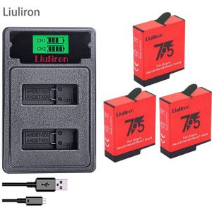 Hoge Quatity Hero 5 Batterijen Voor Gopro Hero 8 7 6 5 Hero7 Hero5 Hero7 Hero8 Camera Batterij + Type-C Led Batterij Oplader