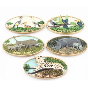Bitimes 5 stks/partij Wild Dier 3D Koelkast Magneten Zuid-afrika Luipaard Beest Reizen Souvenirs Magnetische Koelkast Sticker