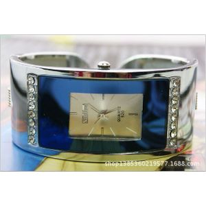 Mode Vierkante Kleur Diamant Dames Horloge Armband Horloge