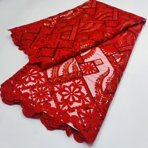 Verbrande Suiker Afrikaanse Kant Stof Franse Tulle Lace Stof 5 Yards Vrouwen Wedding Party Dress Nigeriaanse Kant Stof