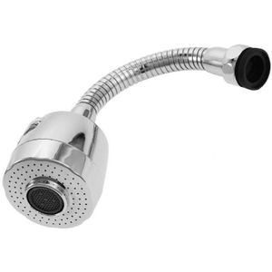 Flexibele Draaibare Slang Tap Bocht Waterbesparende Universele Slang Swivel 360 Graden Tap Beluchter Kraan Nozzle Filter Zilver kleur