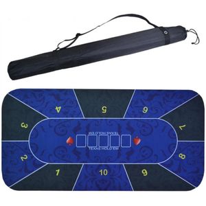 1.2M Blauw Deluxe Suede Rubber Texas Hold'em Poken Tafelkleed Met Bloem Patroon Casino Poken Board Games Mat Poker Accessoire