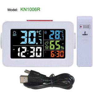 Kleurrijke LCD Tafel Digitale Smart Wekker met Temperatuur Thermometer Hygrometer Desktop Charger Klok Wake Snooze