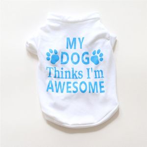 Voetafdrukken Hond Kleding Twee-Legged T-shirt Voor Honden Zachte Huisdier Kleding Lente Zomer Kleine Yorkshire Wit Afdrukken Ropa Para perro