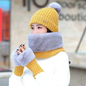 Chaozhu Winter Warm Thicken Sjaals Handschoenen Fending Luxe Hoed En Sjaal Breien Set Voor Vrouwen Hoeden Furtalk Sneeuw Dag Outdoor