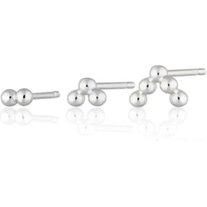 Roxi Eenvoudige 3Pcs Glossy Geometrie Ronde Kralen Stud Oorbellen Voor Vrouwen Meisje Ongebruikelijke Oorbellen 925 Sterling Zilveren Sieraden Orecchini