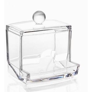 Cosmetische Opbergdoos Wattenstaafjes Container Potten Transparant Acryl Make Organizer Case Make Up Gereedschap Wattenschijfje Qtip Houder