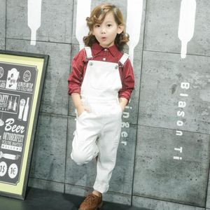 Peuter Jongens Meisjes Herfst Kleding Kinderen Jarretel Broek Mode Cowboy Overalls Jeans Zwart Wit Jeans Broek Kinderkleding