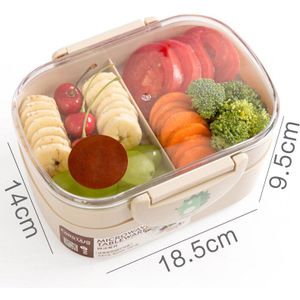 MeyJig Lunchbox Magnetron Draagbare Dubbele Laag Voedsel Container Fruit Opslag Voor Picknick School Kantoormedewerkers