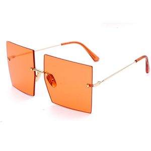 47140 Vierkante Frameloze Oversized Zonnebril Mannen Vrouwen Mode UV400 Bril