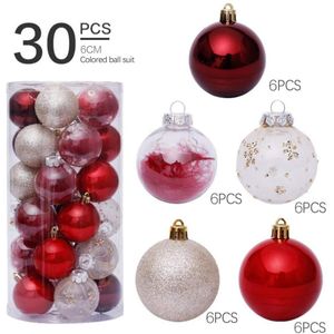 30Pcs 6Cm Kerst Bal Kerstballen Party Kerstboom Decoraties Opknoping Ornament Decor Boom Ballen Voor Wedding Party