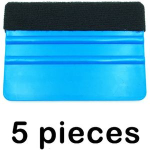 Cheshjong Auto Styling Vinyl Wrap Film Auto Gereedschap Blauw Schraper Rakel Met Vilt Rand Venster Tint Tool Accessoires 5/ 10PCS