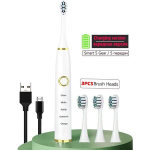 Sonic Elektrische Tandenborstels Voor Volwassenen Kids Smart Timer Oplaadbare Whitening Tandenborstel IPX7 Waterdichte 4 Borstelkop